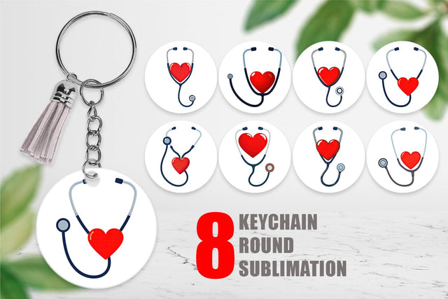 Keychain Medical Stethoscope Sublimation artnoy 