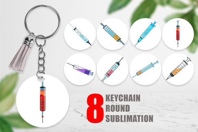 Keychain Medical Syringe Sublimation artnoy 