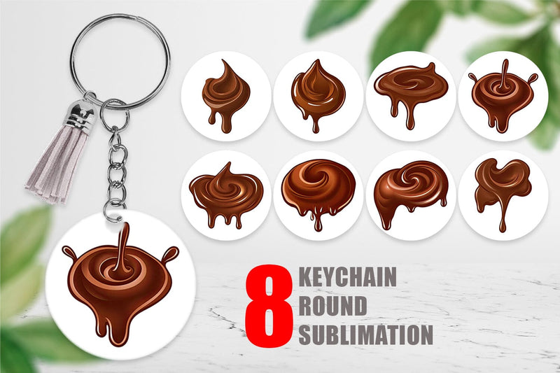 Keychain Melting Chocolate Sublimation artnoy 
