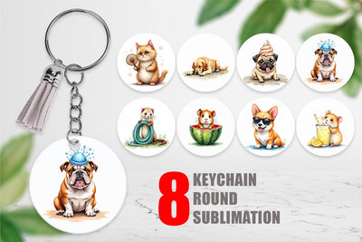 Keychain Melting Summer Pets Sublimation artnoy 