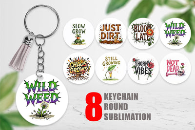 Keychain Messy Growth Reluctant Blooming Sublimation artnoy 