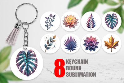 Keychain Metallic Botanicals Sublimation artnoy 