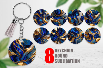 Keychain Metallic Marble Abstract Sublimation artnoy 