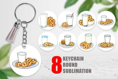 Keychain Milk and Cookie Sublimation artnoy 
