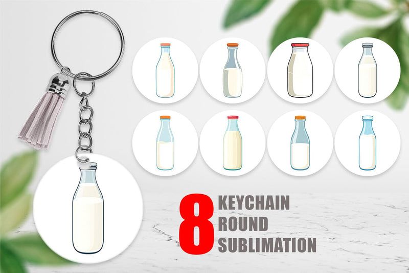 Keychain Milk Bottle Sublimation artnoy 