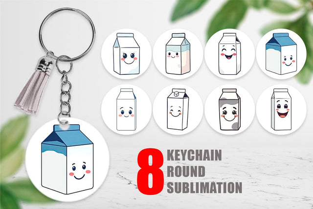Keychain Milk Carton Sublimation artnoy 
