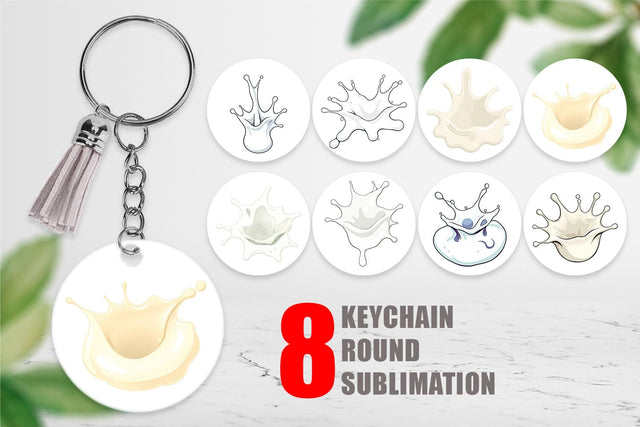 Keychain Milk Splash Sublimation artnoy 
