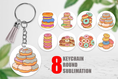 Keychain Mini Donut Stack Sublimation artnoy 