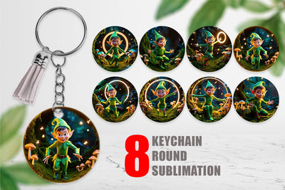 Keychain Mischievous Elf Sublimation artnoy 
