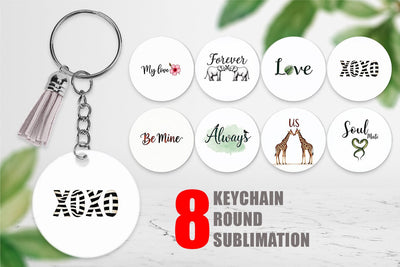 Keychain Modern Jungle Heart Minimalist Valentine Quotes Sublimation artnoy 