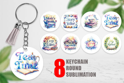 Keychain Mom Reading Quotes Sublimation artnoy 