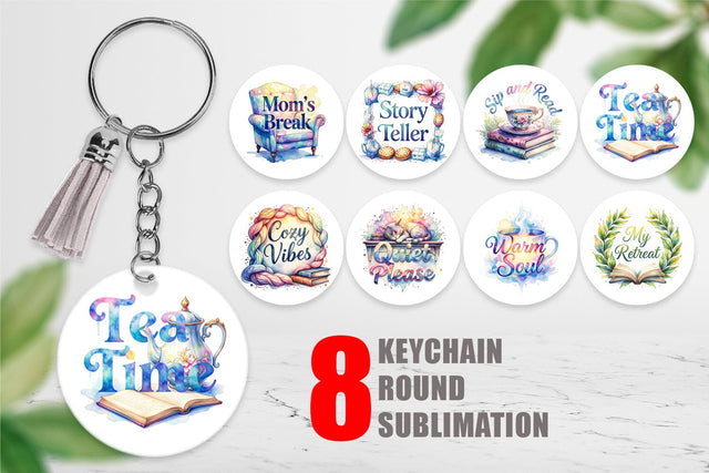 Keychain Mom Reading Quotes Sublimation artnoy 