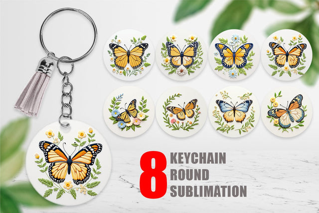 Keychain Monarch Butterfly Sublimation artnoy 