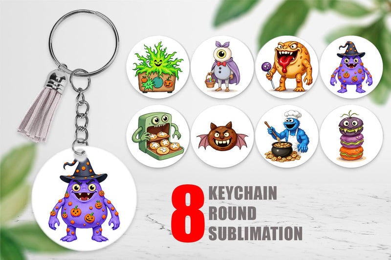 Keychain Monster Halloween Bakery Sublimation artnoy 