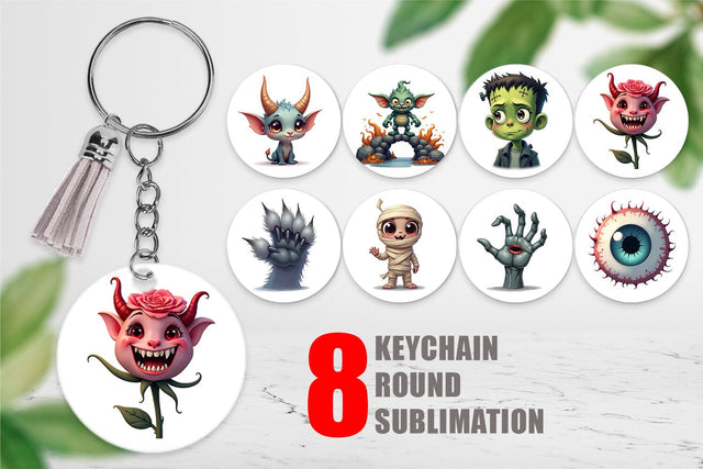 Keychain Monster Mashups Sublimation artnoy 