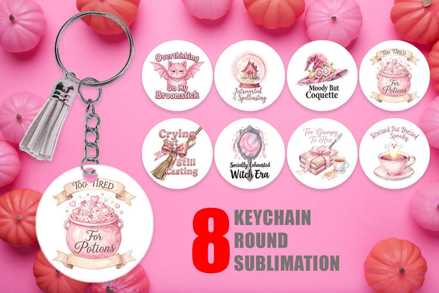 Keychain Moody Coquette Spell Watercolor Sublimation artnoy 