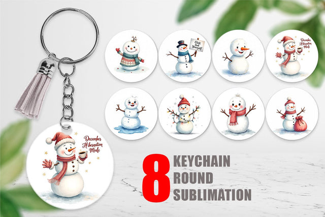 Keychain Moody Snowmen Sublimation artnoy 