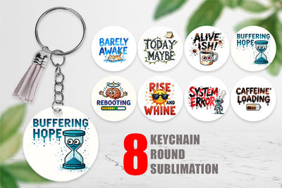 Keychain Morning Resurrection Caffeinated Chaos Quotes Sublimation artnoy 
