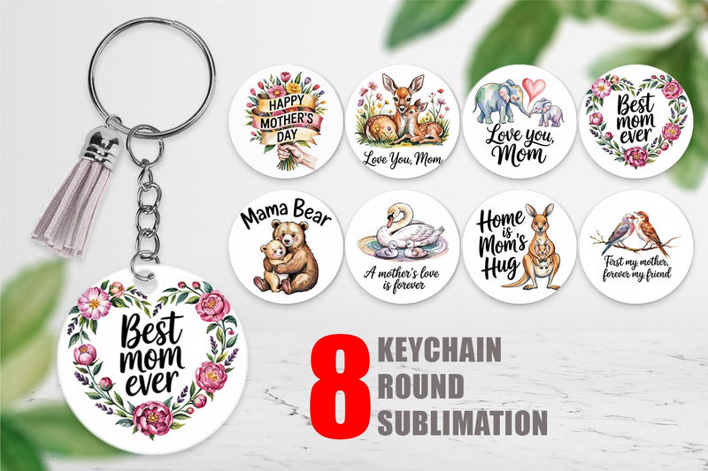 Keychain Mother’s Day Animal Sublimation artnoy 