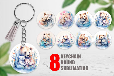 Keychain Mothers Day Bear Sublimation artnoy 