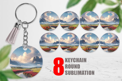 Keychain Mountain Landscape Sublimation artnoy 