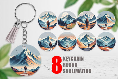 Keychain Mountain Sublimation artnoy 