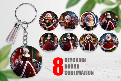 Keychain Mrs. Santa Claus Sublimation artnoy 