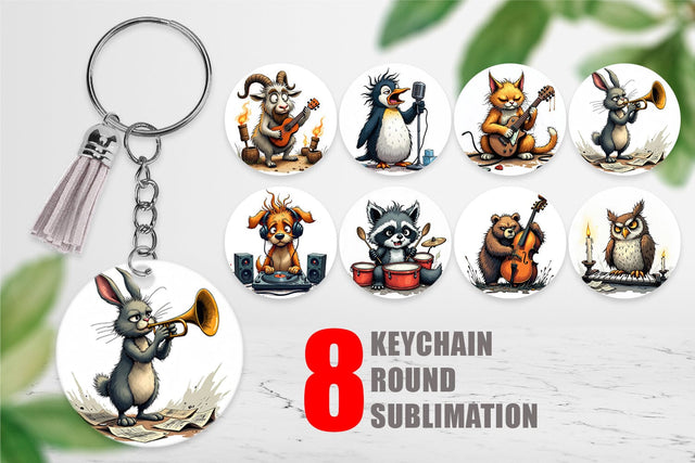 Keychain Music Critters Sublimation artnoy 