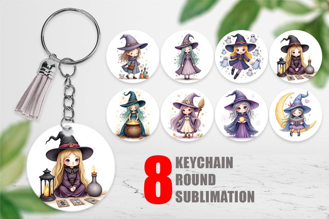 Keychain Mystical Witch Dolls Sublimation artnoy 