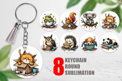 Keychain Nap Chaos Critters Sublimation artnoy 