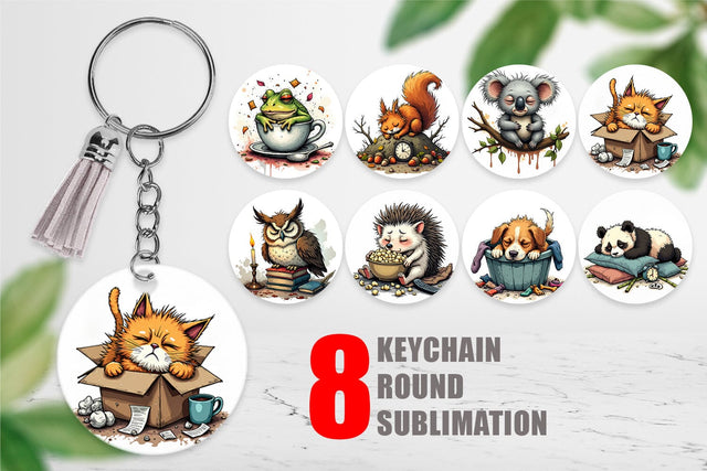 Keychain Nap Chaos Critters Sublimation artnoy 