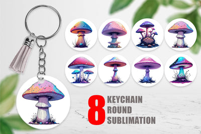 Keychain Nebula Mushrooms Sublimation artnoy 