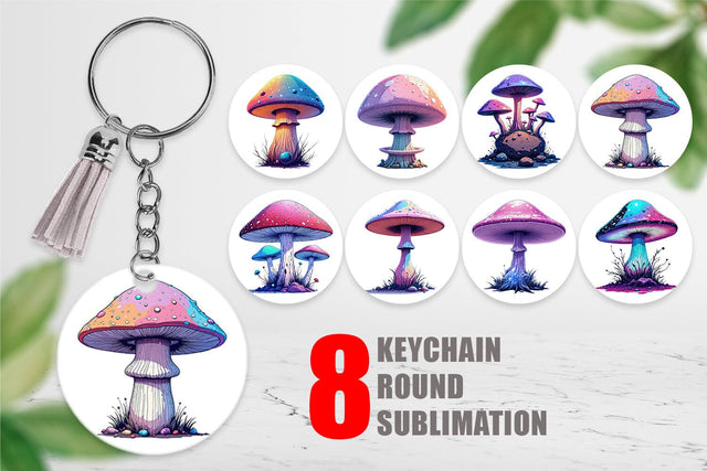 Keychain Nebula Mushrooms Sublimation artnoy 