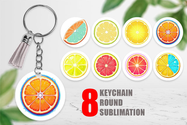 Keychain Neon Citrus Sublimation artnoy 