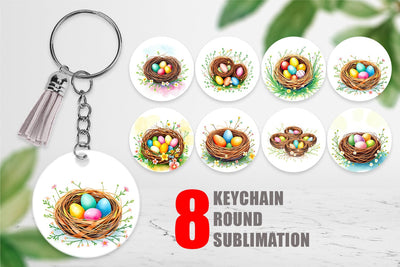 Keychain Nests with Eggs Sublimation artnoy 