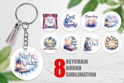 Keychain Night Owl Quotes Sublimation artnoy 