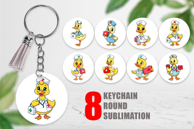 Keychain Nurse Duck Sublimation artnoy 
