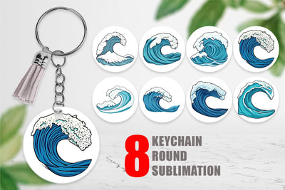Keychain Ocean Wave Sublimation artnoy 