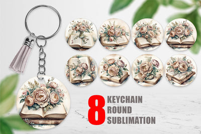 Keychain Old Books Sublimation artnoy 