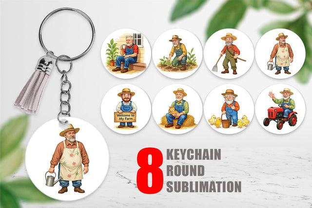Keychain Old Farmer Sublimation artnoy 