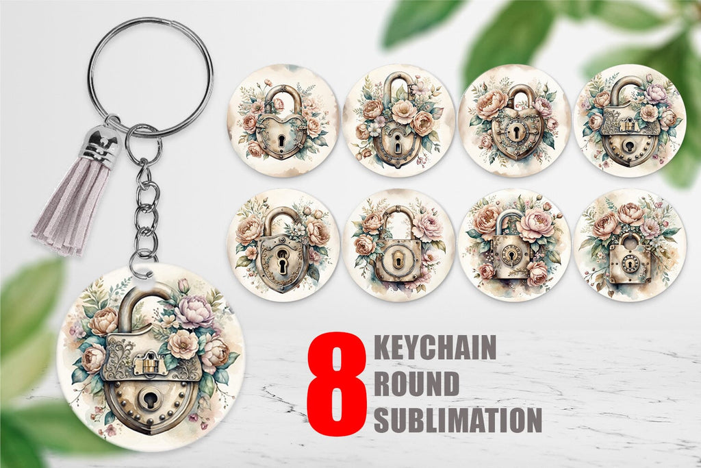 Keychain Old Padlock - So Fontsy