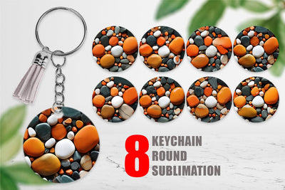 Keychain Orange Stone Texture Sublimation artnoy 