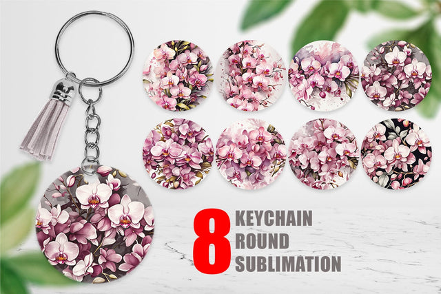 Keychain Orchid Pattern Sublimation artnoy 
