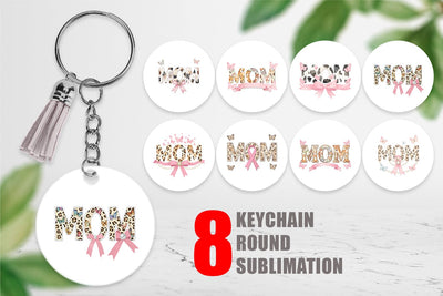 Keychain Ornate Garden MOM Watercolor Sublimation artnoy 