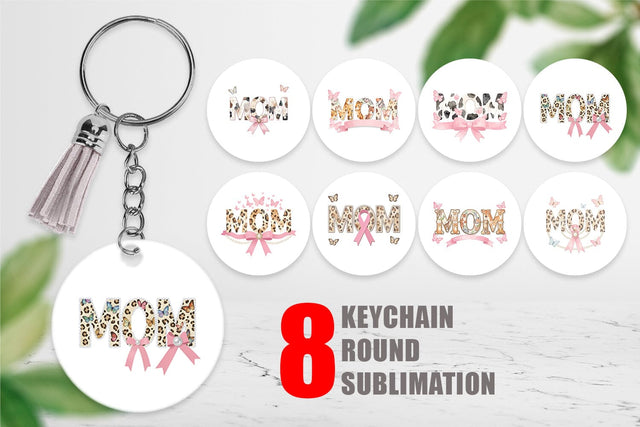 Keychain Ornate Garden MOM Watercolor Sublimation artnoy 