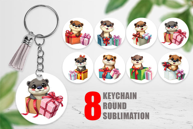 Keychain Otter Gift Sublimation artnoy 