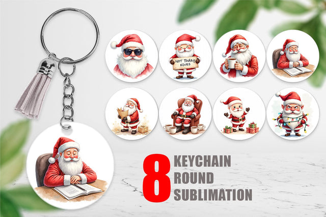 Keychain Overworked Santa Sublimation artnoy 