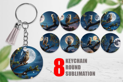 Keychain Owl Perched Sublimation artnoy 