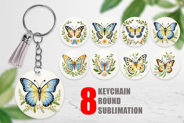 Keychain Painted Lady Butterfly Sublimation artnoy 