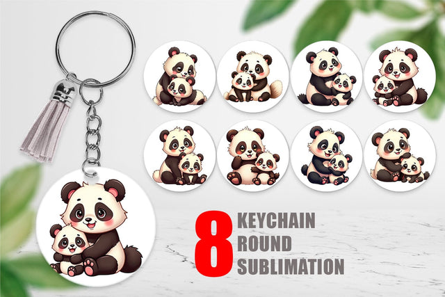 Keychain Panda Mother's Day Sublimation artnoy 